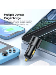 ESSAGER 100W USB-A / USB-C Automobilinis Įkroviklis – Greitas Ir Galingas Įkrovimas