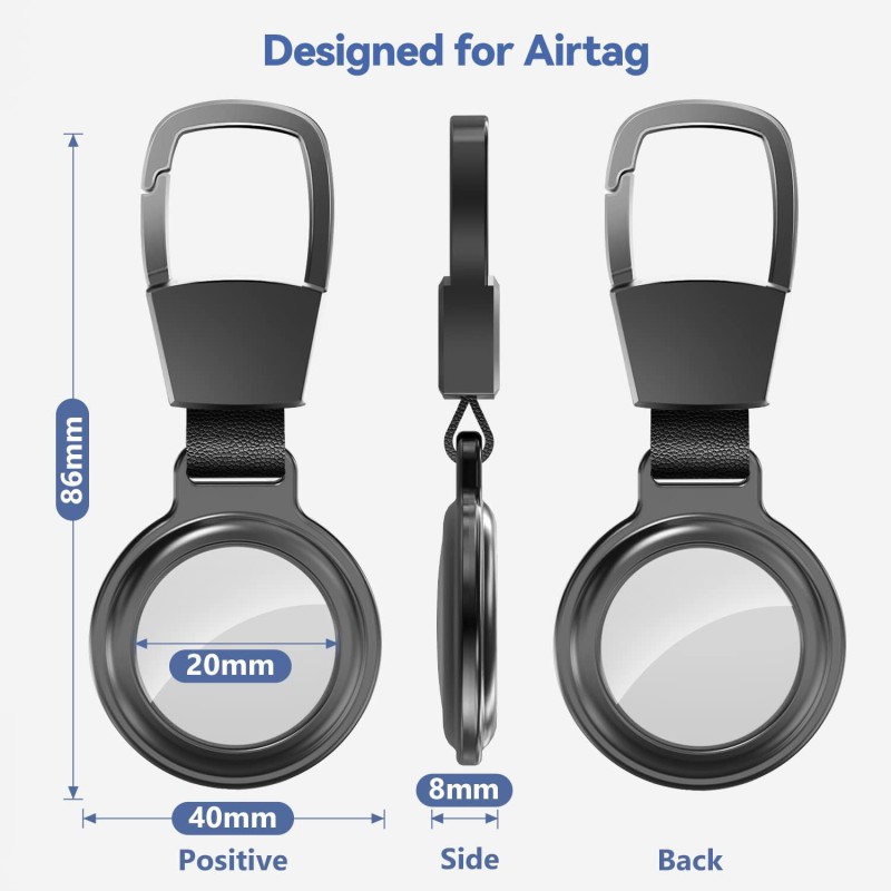 Apple AirTag Metalinis Dėklas – Pakabukas su Karabino Dizainu