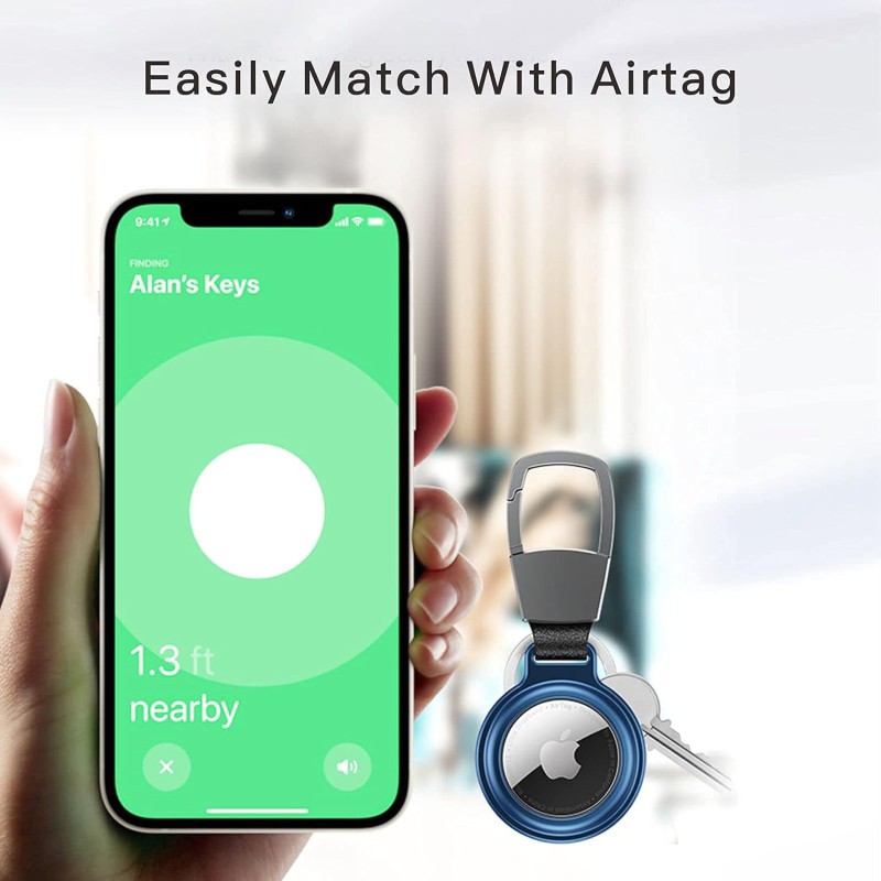 Apple AirTag Metalinis Dėklas – Pakabukas su Karabino Dizainu