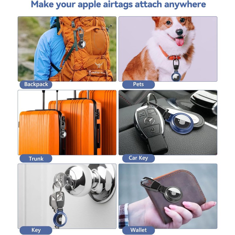 Apple AirTag Metalinis Dėklas – Pakabukas su Karabino Dizainu
