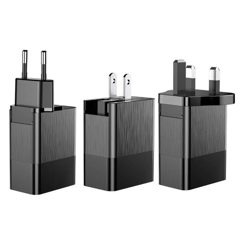 Baseus Universalus Kelioninis Greito Krovimo Adapteris USB/AC/DC – Juodas Baseus Universalus Kelioninis Greito Krovimo Adapteris USB/AC/DC – Juodas