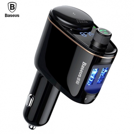 Automobilinis  FM moduliatorius, 3,4A USB įkroviklis, USB MP3 grotuvas su Bluetooth 4.2 laisvų rankų funkcija BASEUS S06