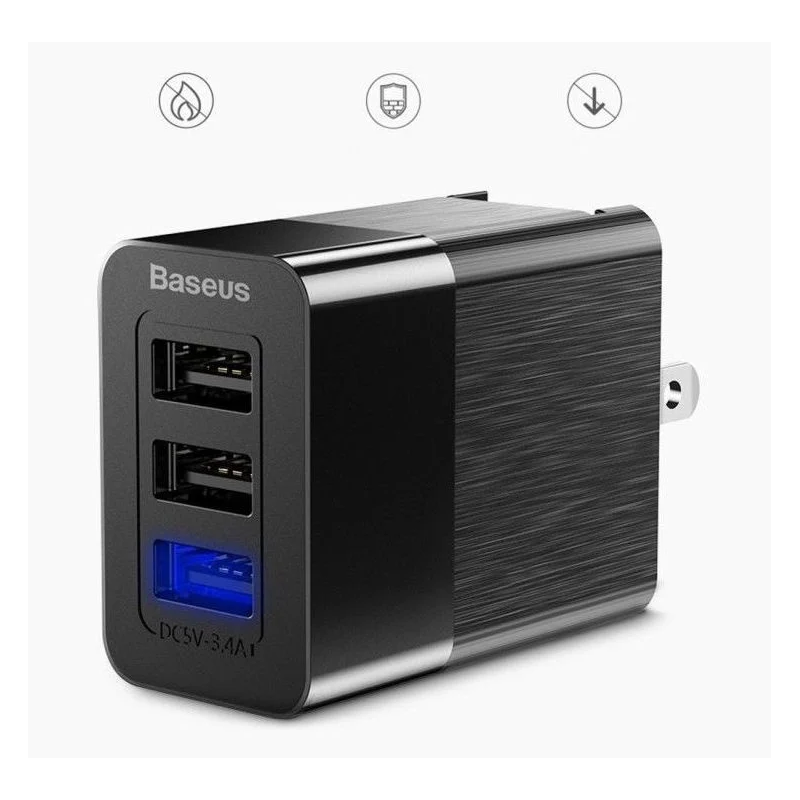 Baseus Universalus Kelioninis Greito Krovimo Adapteris USB/AC/DC – Juodas Baseus Universalus Kelioninis Greito Krovimo Adapteris USB/AC/DC – Juodas