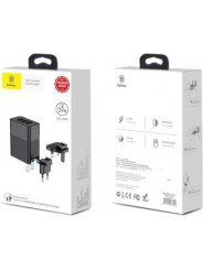 Baseus Universal Travel Fast Charging Adapter USB/AC/DC – Black