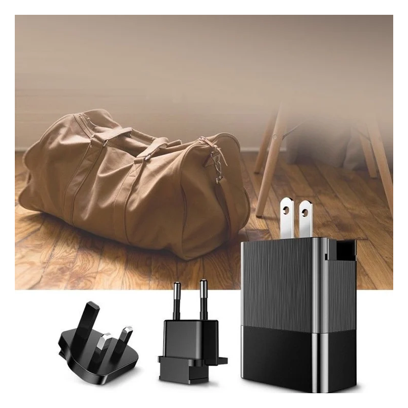 Baseus Universalus Kelioninis Greito Krovimo Adapteris USB/AC/DC – Juodas Baseus Universalus Kelioninis Greito Krovimo Adapteris USB/AC/DC – Juodas