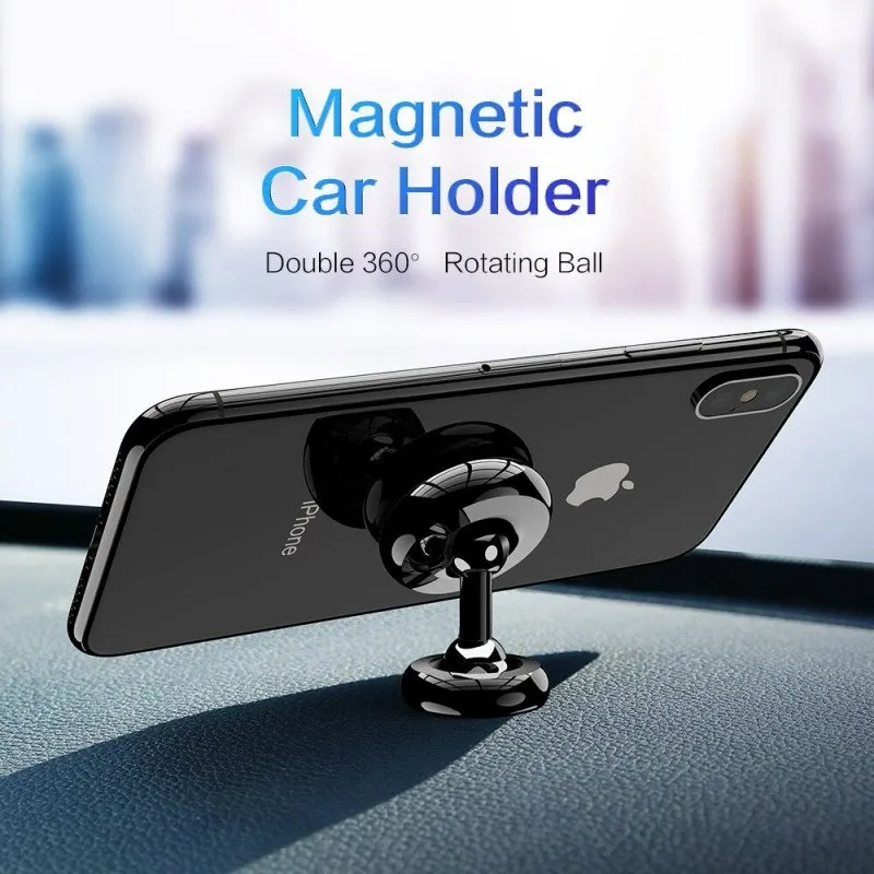 FLOVEME Universal Magnetic Car Phone Holder – Adjustable 360° Head – Black