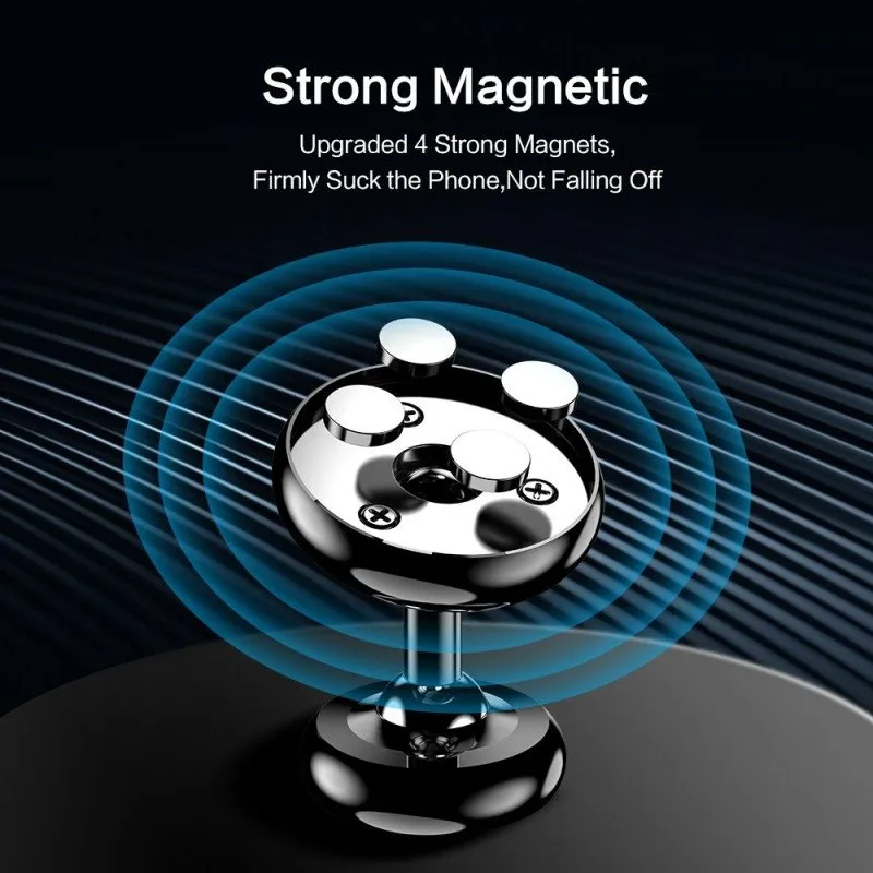 FLOVEME Universal Magnetic Car Phone Holder – Adjustable 360° Head – Black