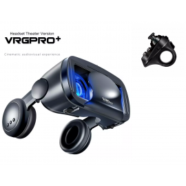 Virtualios realybės (VR) akiniai VRG PRO+ su ausinėmis ir pakraunamu bluetooth pulteliu R1