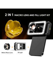 APEXEL 4K HD 100mm Macro Lens with LED Lighting & Case – Universal