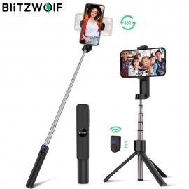 Trikojė Bluetooth asmenukių lazda (selfie stick) Blitzwolf BS2 tripod su pulteliu