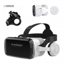 Virtualios realybės 3D akiniai VR Shinecon G04BS su Bluetooth ausinėmis, valdymo mygtukais ir pakraunamu R1 pulteliu