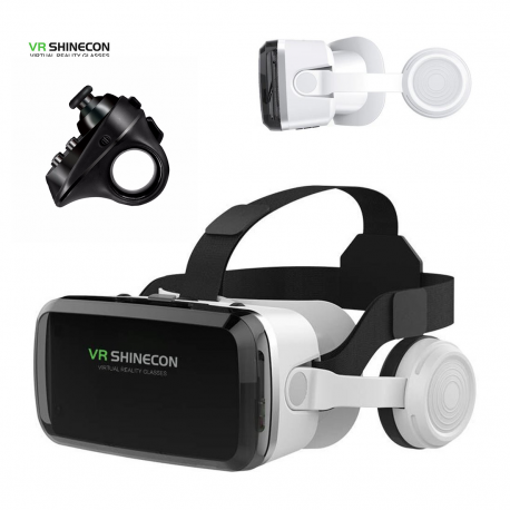 Virtualios realybės akiniai 3D VR Shinecon G04BS su Bluetooth ausinėmis, valdymo mygtukais ir pulteliu