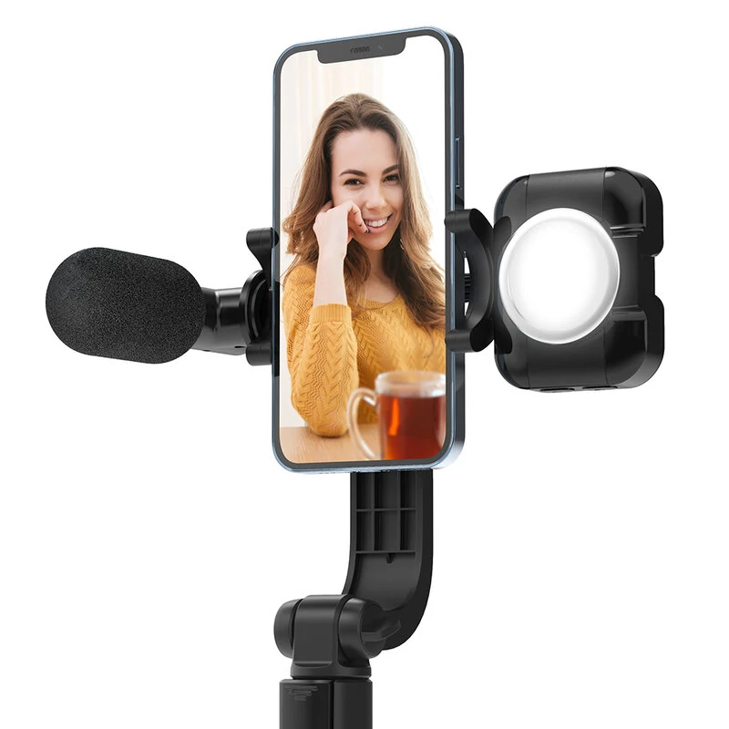 Blitzwolf BW-BS15 Tripod Selfie Stick with Lighting, Microphone & Bluetooth Remote Blitzwolf BW-BS15 Tripod Selfie Stick with Lighting, Microphone & Bluetooth Remote