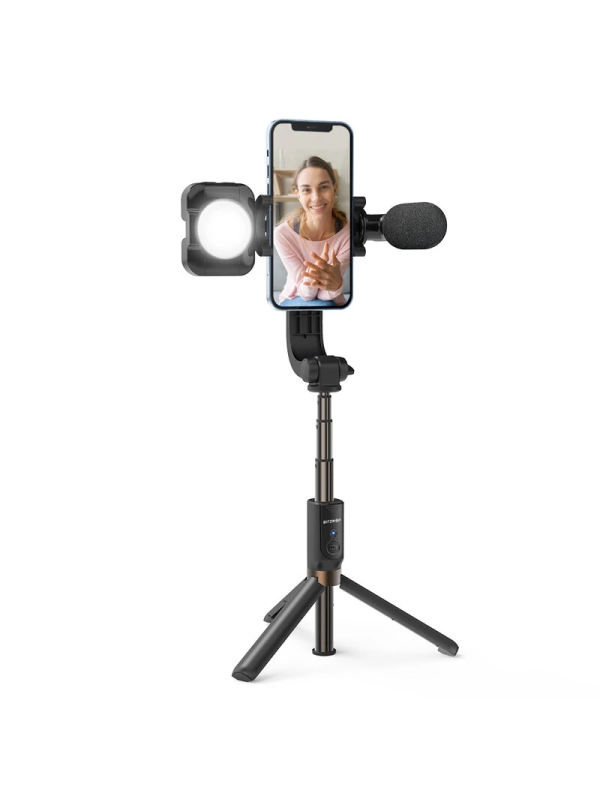Blitzwolf BW-BS15 Tripod Selfie Stick with Lighting, Microphone & Bluetooth Remote