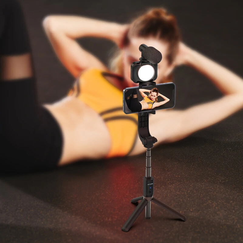 Blitzwolf BW-BS15 Tripod Selfie Stick with Lighting, Microphone & Bluetooth Remote Blitzwolf BW-BS15 Tripod Selfie Stick with Lighting, Microphone & Bluetooth Remote