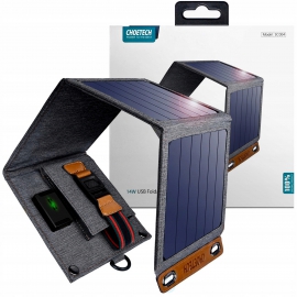 Išlankstomas saulės USB įkroviklis (solar charger) telefonui ar planšetei CHOETECH 14W