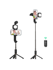 Blitzwolf BW-BS15 Tripod Selfie Stick with Lighting, Microphone & Bluetooth Remote