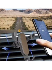 Automobilinis telefono laikiklis su saugos diržų peiliu ir stiklo plaktuku - YuRoad grotelių laikiklis