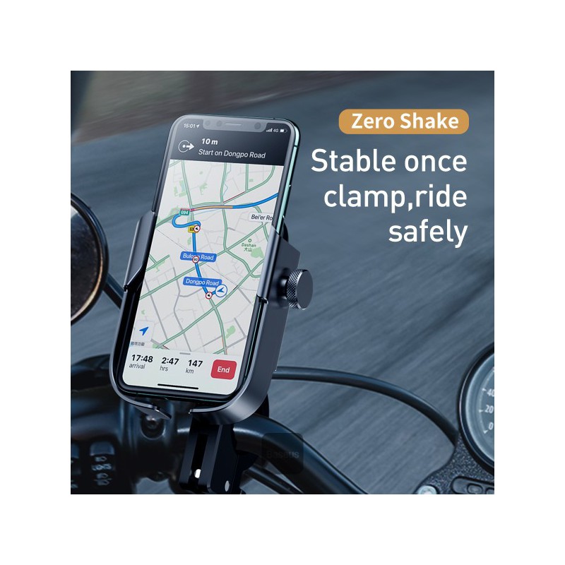 Universalus telefono laikiklis dviračiui, paspirtukui ar motociklui – BASEUS Armor Universalus telefono laikiklis dviračiui, paspirtukui ar motociklui – BASEUS Armor