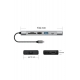 USB šakotuvas (HUB)  Essager 8 in1 su type C, SD/TF kortelių skaitytuvu, HDMI ir SSD jungtimi