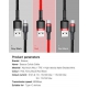 USB 2.0 - Type-C sustiprintas telefono krovimo - duomenų perdavimo laidas BASEUS 3A 1m