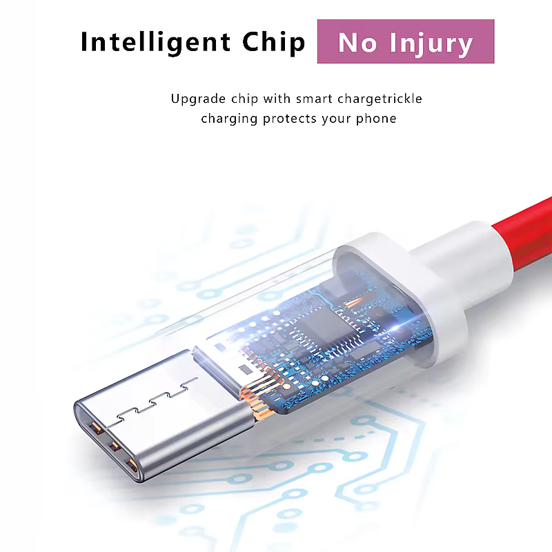 USB Type-C telefono laidas OnePlus 'Warp Charge' 6A – 1m/1.5m
