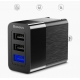 Universalus kelioninis greito krovimo adapteris Baseus USB/AC/DC Juodas