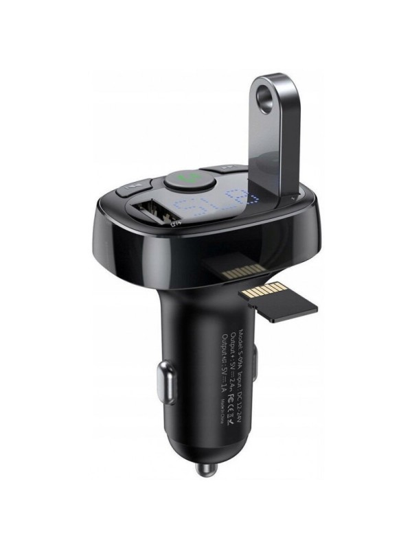 Automobilinis FM moduliatorius, 3.4A USB įkroviklis, MP3 grotuvas su Bluetooth 4.2 BASEUS CCTM-01