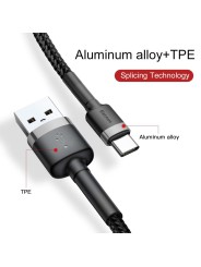 USB 2.0 to Type-C Reinforced Charging & Data Cable BASEUS 3A – 1m