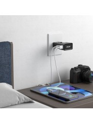 Universalus kelioninis adapteris LENCENT su USB QC 3.0 ir Type-C PD 20W – EU, US, AU, UK