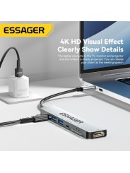 USB Hub (HUB) Essager 7-in-1 with Type-C, SD/TF Card Reader, HDMI