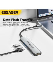 USB Hub (HUB) Essager 7-in-1 with Type-C, SD/TF Card Reader, HDMI