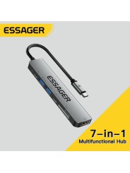 USB Hub (HUB) Essager 7-in-1 with Type-C, SD/TF Card Reader, HDMI