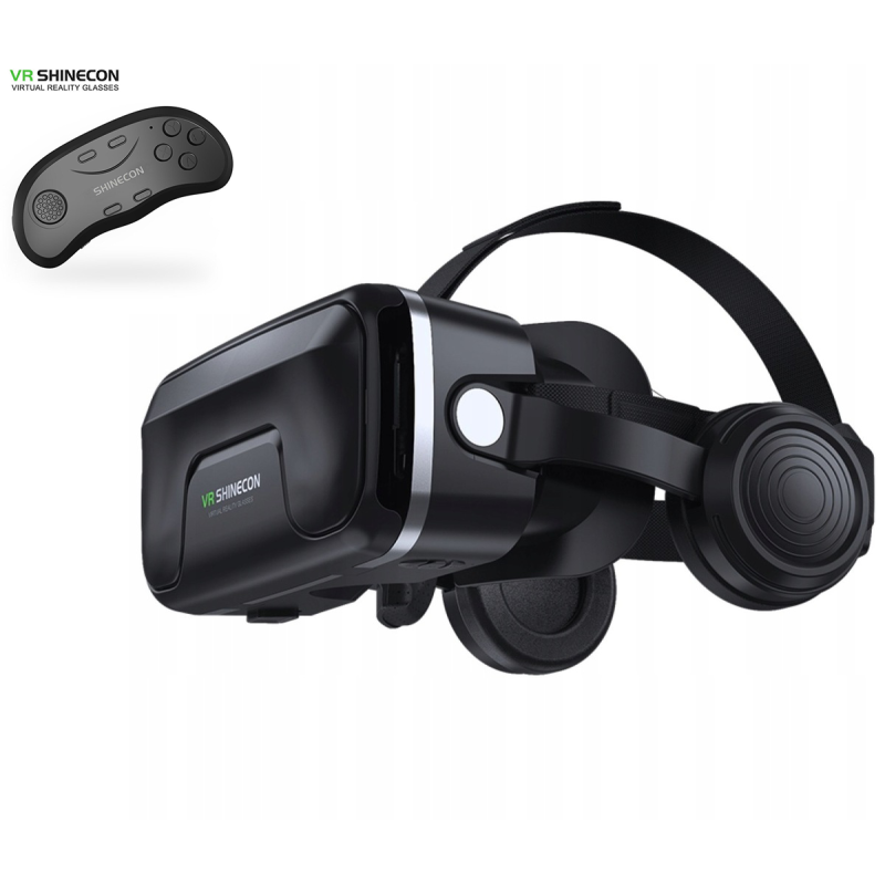 Virtualios realybės 3D akiniai VR Shinecon G04EA su ausinėmis, valdymo mygtukais ir Bluetooth pulteliu Virtualios realybės 3D akiniai VR Shinecon G04EA su ausinėmis, valdymo mygtukais ir Bluetooth pulteliu