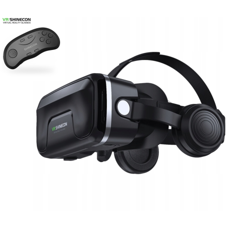 Virtual Reality 3D Glasses VR Shinecon G04EA with Headphones, Control Buttons, and Bluetooth Remote