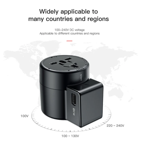 Baseus Universal 2-Port USB Phone Charger with US, UK, EU, and AU Plugs