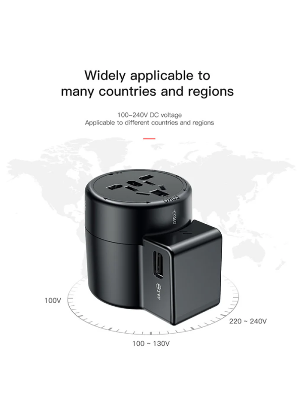 Baseus Universal 2-Port USB Phone Charger with US, UK, EU, and AU Plugs