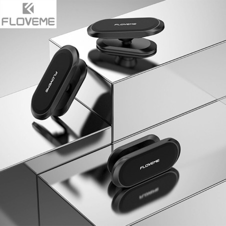 Automobilinis magnetinis telefono laikiklis FLOVEME su kojele ir 360° reguliuojama galva – Juodas
