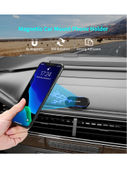 Automobilinis magnetinis telefono laikiklis FLOVEME su kojele ir 360° reguliuojama galva – Juodas