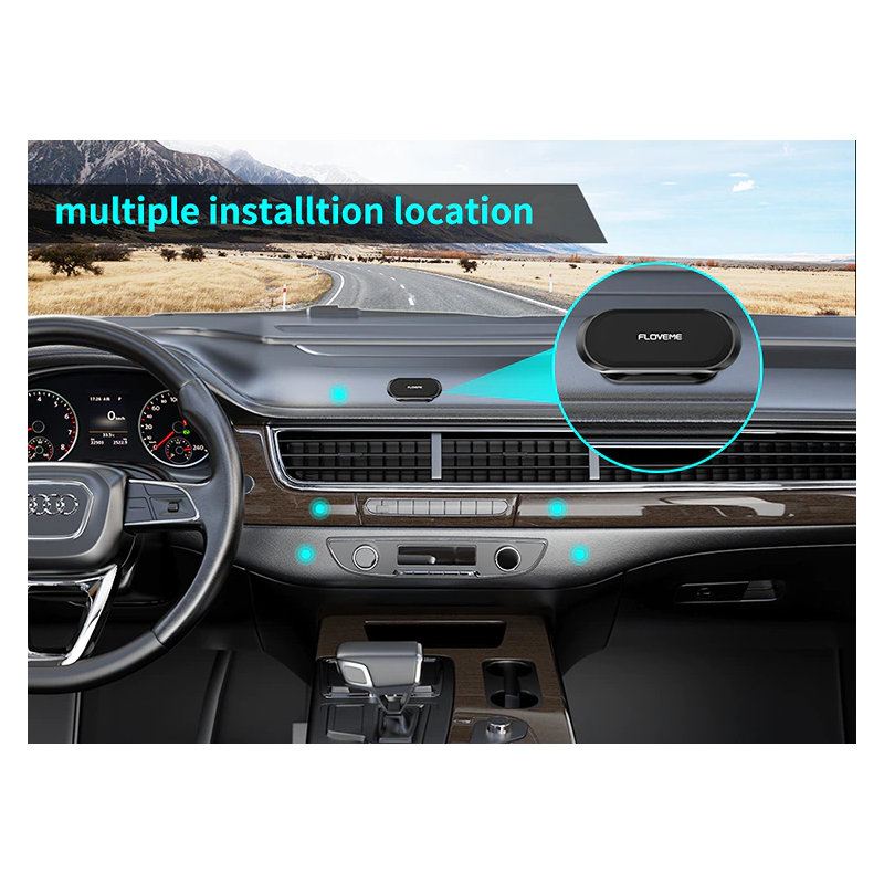 Automobilinis magnetinis telefono laikiklis FLOVEME su kojele ir 360° reguliuojama galva – Juodas