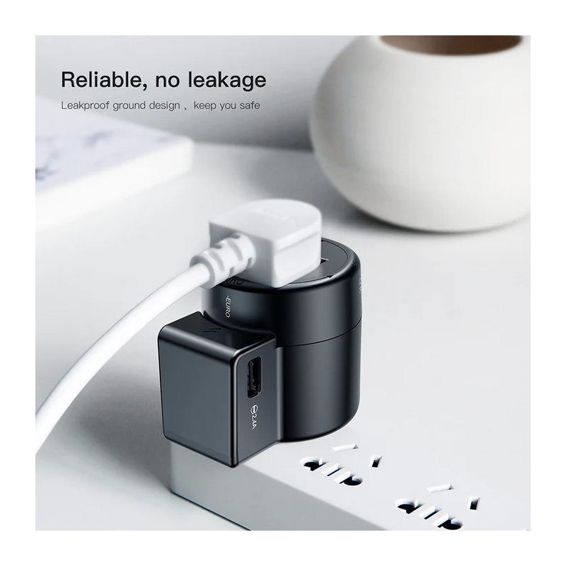 Baseus Universal 2-Port USB Phone Charger with US, UK, EU, and AU Plugs Baseus Universal 2-Port USB Phone Charger with US, UK, EU, and AU Plugs