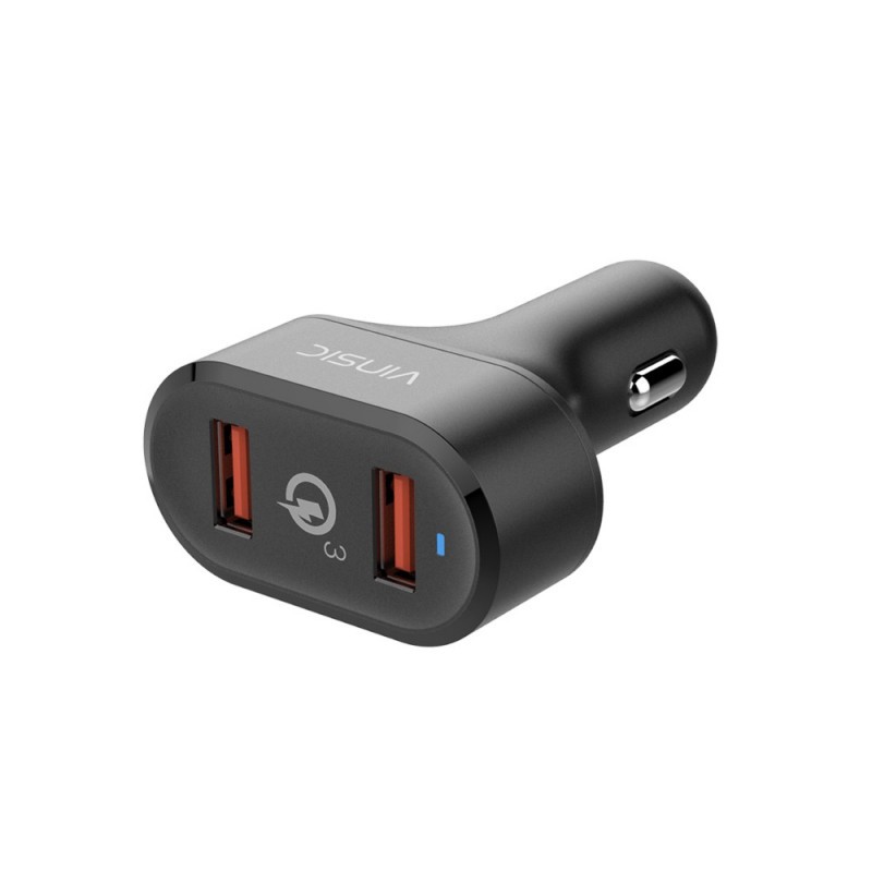 Automobilinis telefono įkroviklis VINSIC su dviem USB jungtimis ir QC3.0, 36W