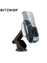 Automobilinis telefono laikiklis – bevielis (Qi) įkroviklis BlitzWolf CW3 15W