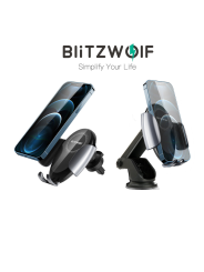 Automobilinis telefono laikiklis – bevielis (Qi) įkroviklis BlitzWolf CW3 15W