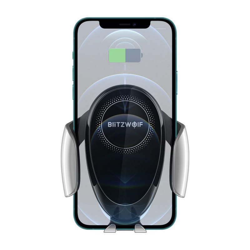 Automobilinis telefono laikiklis – bevielis (Qi) įkroviklis BlitzWolf CW3 15W