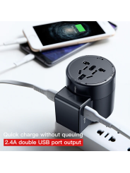 Baseus Universal 2-Port USB Phone Charger with US, UK, EU, and AU Plugs