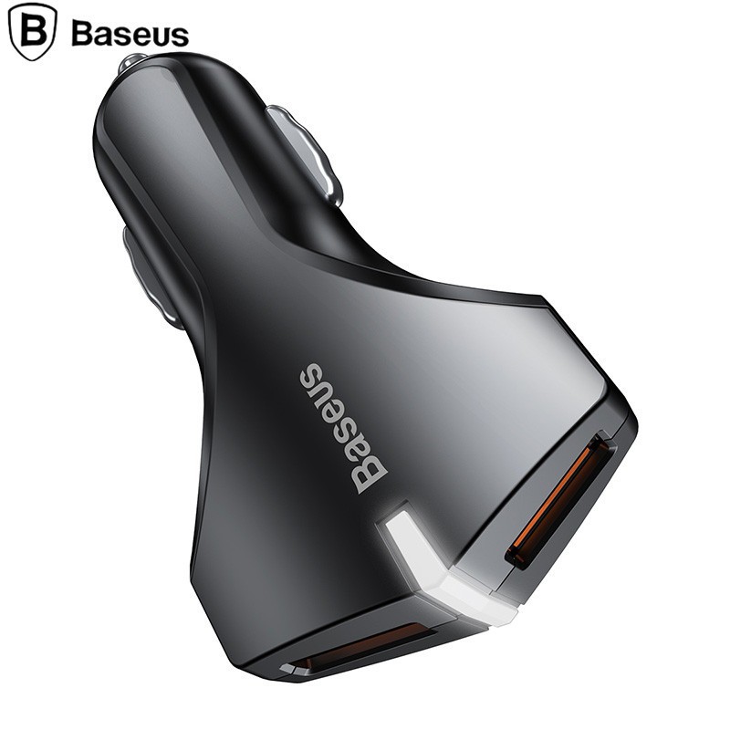 Greito krovimo 2-jų jungčių automobilinis USB įkroviklis BASEUS Rocket QC 3.0