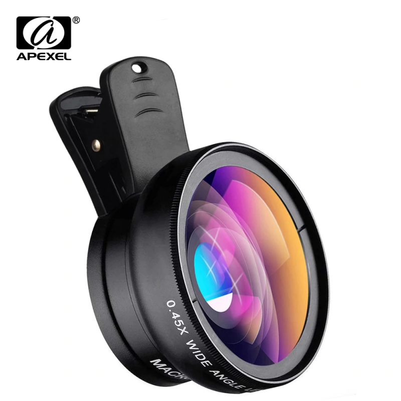 Apexel 2-in-1 Macro + Wide-Angle Phone Lens Kit