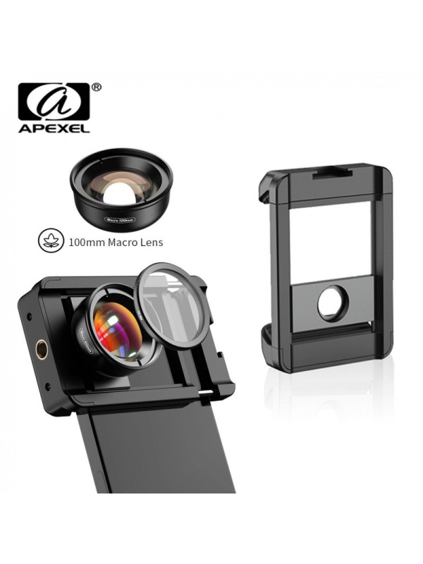 Apexel Universal 4K HD 100mm Macro Lens with CPL Filter & Case
