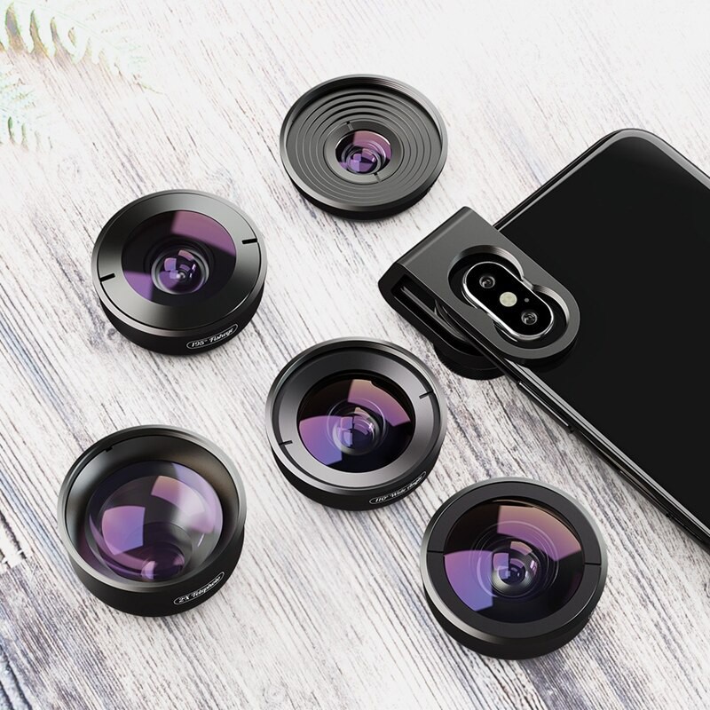 Apexel HD Pro Universal 5-in-1 Phone Lens Kit with Protective Case